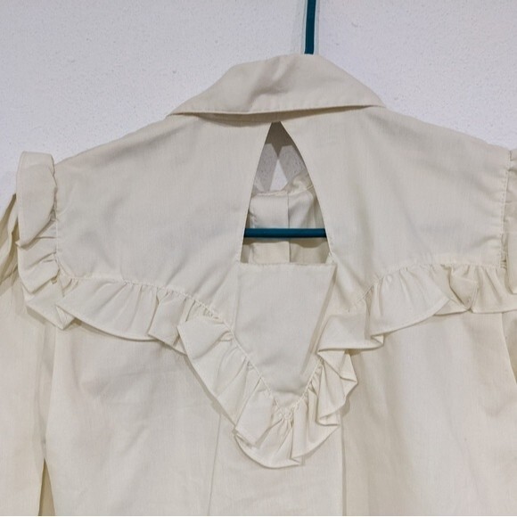 Vtg Western Style Pearl Button Blouse, Cream, Carol's Country Corner, Women's 6 - Picture 10 of 12